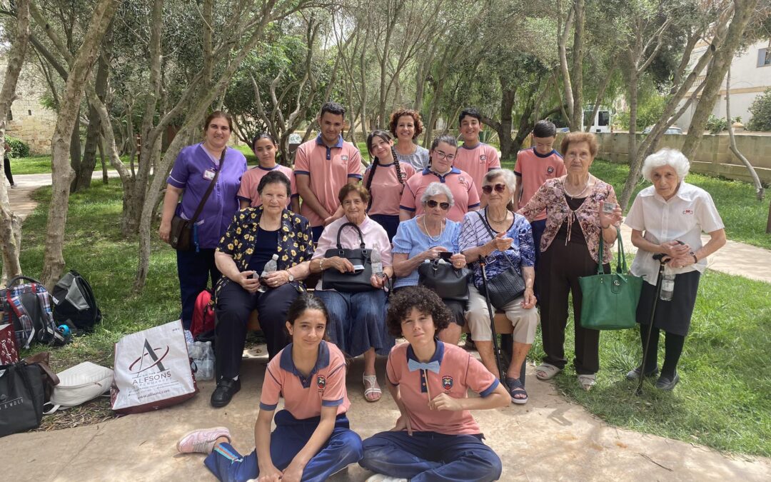 An outing with some elderly at Victor Calvagna garden